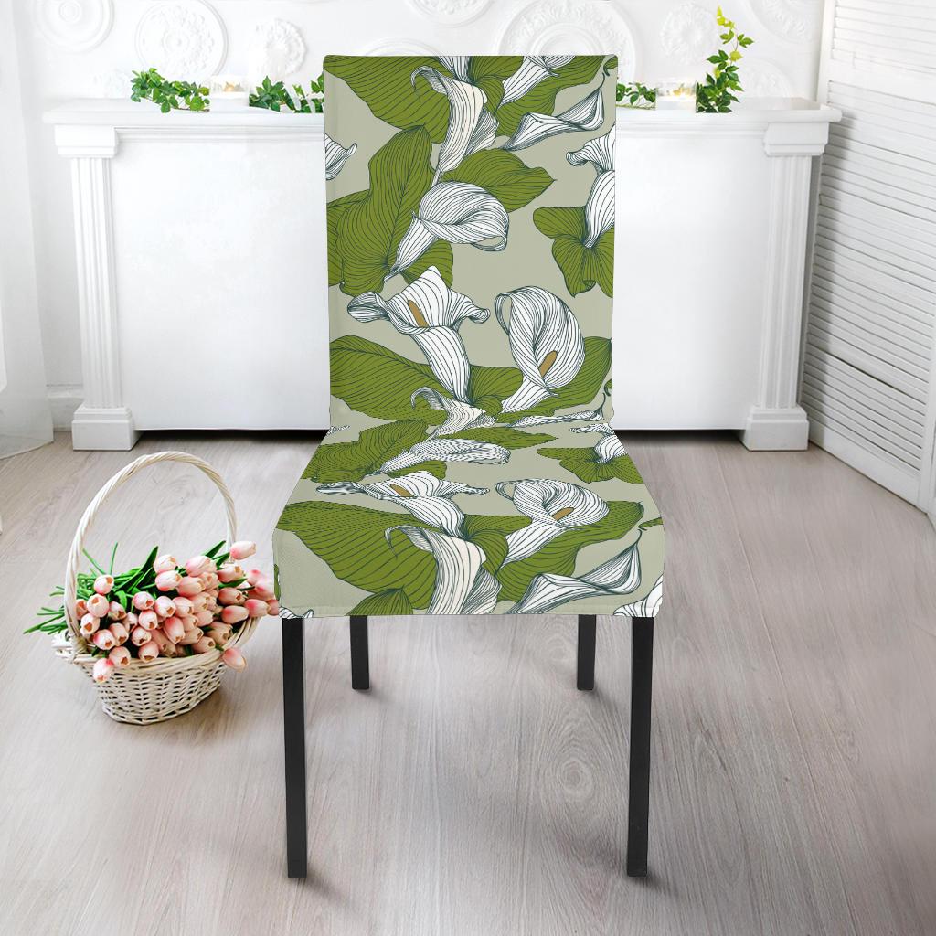 Lily Pattern Print Design LY08 Dining Chair Slipcover-JORJUNE.COM
