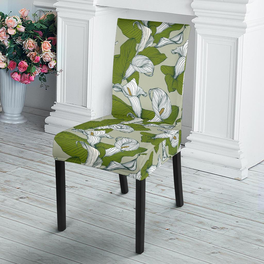 Lily Pattern Print Design LY08 Dining Chair Slipcover-JORJUNE.COM
