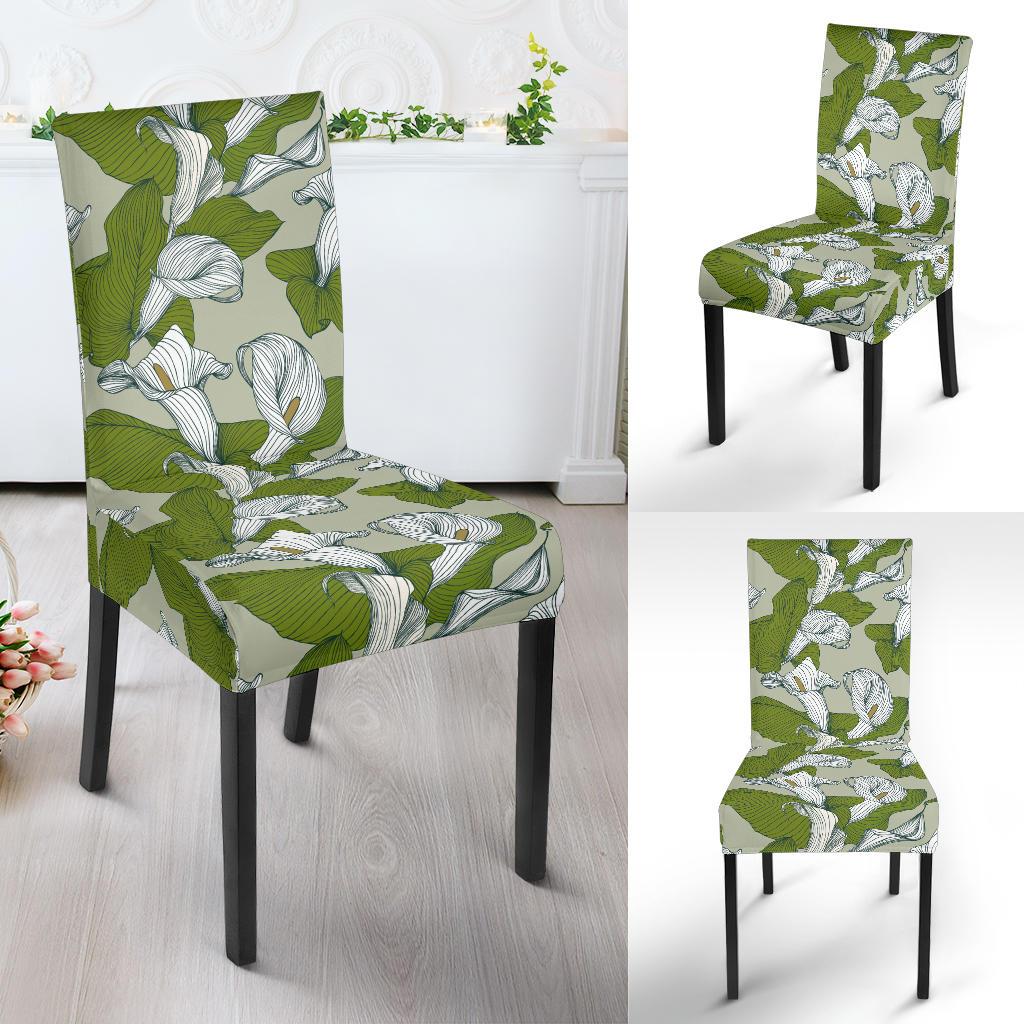 Lily Pattern Print Design LY08 Dining Chair Slipcover-JORJUNE.COM