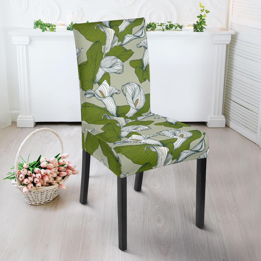 Lily Pattern Print Design LY08 Dining Chair Slipcover-JORJUNE.COM