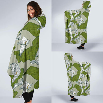 Lily Pattern Print Design LY08 Hooded Blanket-JORJUNE.COM