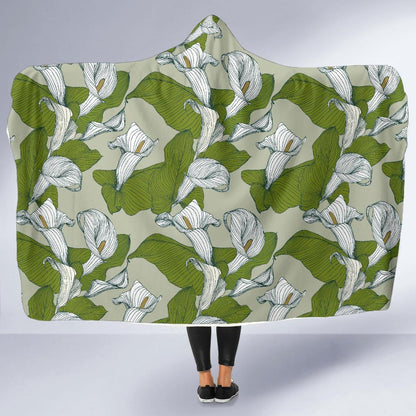 Lily Pattern Print Design LY08 Hooded Blanket-JORJUNE.COM
