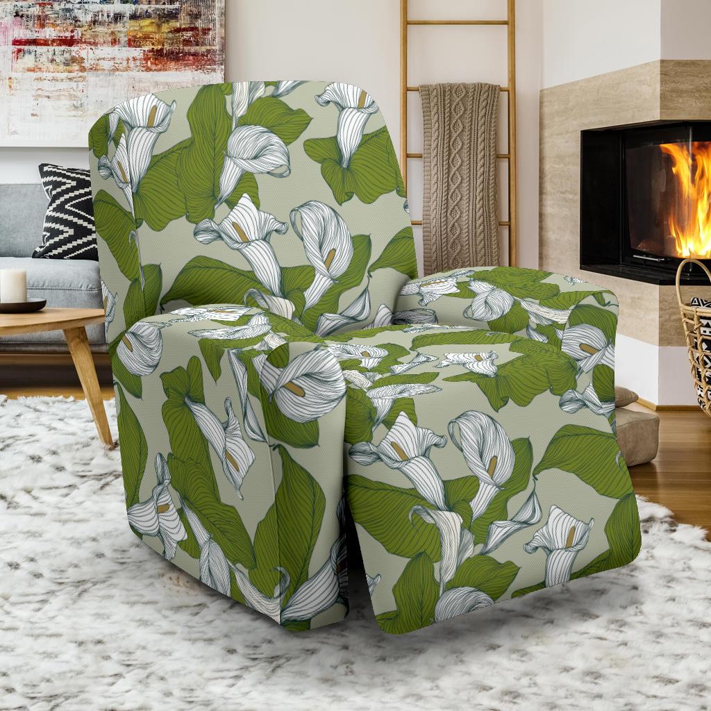 Lily Pattern Print Design LY08 Recliner Slipcover-JORJUNE.COM