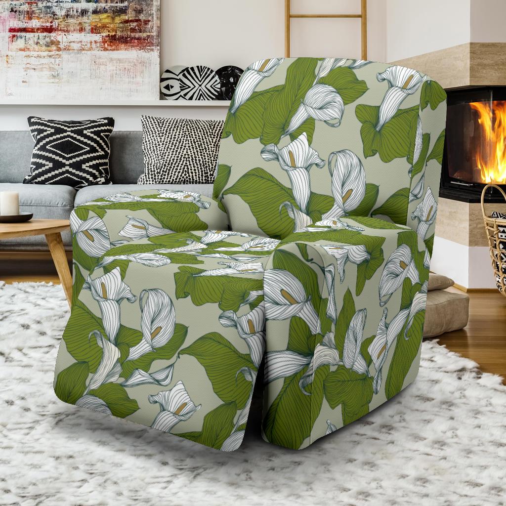 Lily Pattern Print Design LY08 Recliner Slipcover-JORJUNE.COM