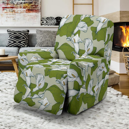 Lily Pattern Print Design LY08 Recliner Slipcover-JORJUNE.COM