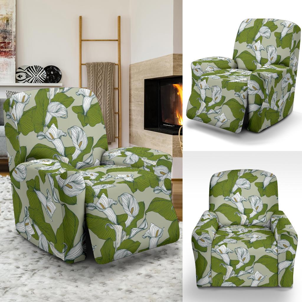 Lily Pattern Print Design LY08 Recliner Slipcover-JORJUNE.COM