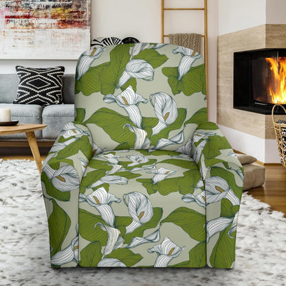 Lily Pattern Print Design LY08 Recliner Slipcover-JORJUNE.COM