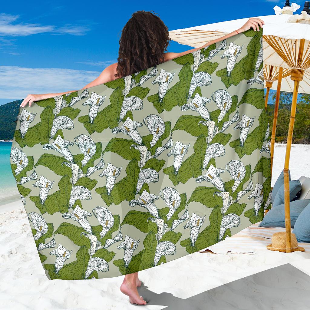 Lily Pattern Print Design LY08 Sarong Pareo Wrap-JORJUNE.COM