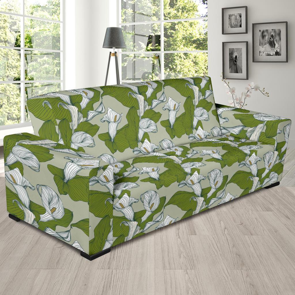Lily Pattern Print Design LY08 Sofa Slipcover-JORJUNE.COM