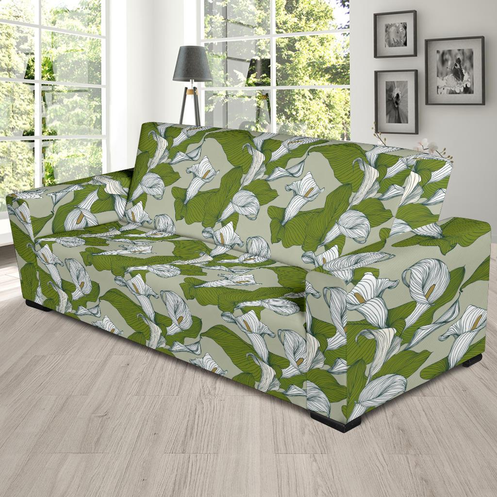 Lily Pattern Print Design LY08 Sofa Slipcover-JORJUNE.COM