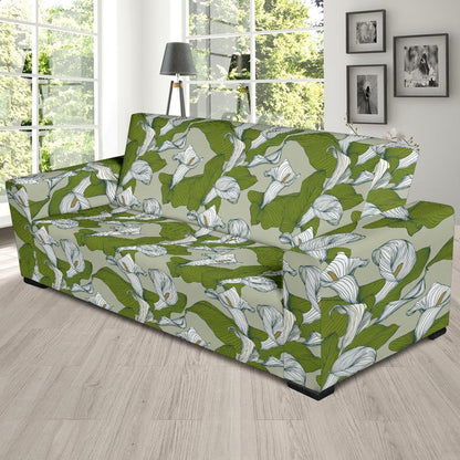 Lily Pattern Print Design LY08 Sofa Slipcover-JORJUNE.COM