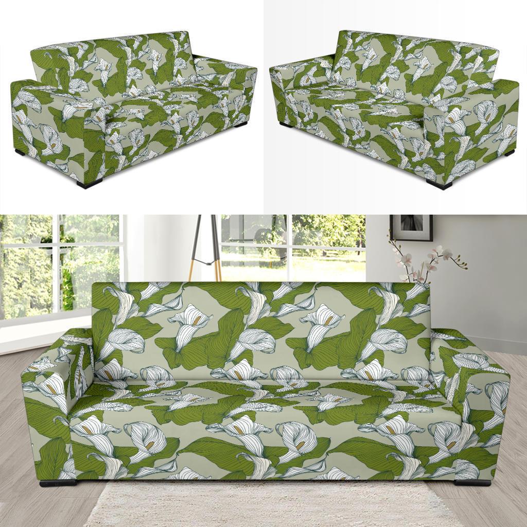 Lily Pattern Print Design LY08 Sofa Slipcover-JORJUNE.COM