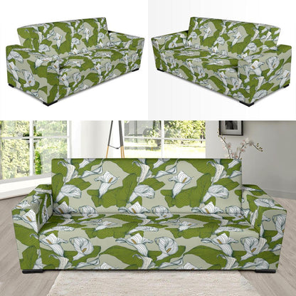 Lily Pattern Print Design LY08 Sofa Slipcover-JORJUNE.COM
