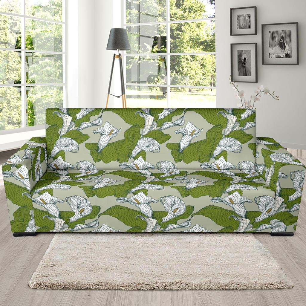 Lily Pattern Print Design LY08 Sofa Slipcover-JORJUNE.COM