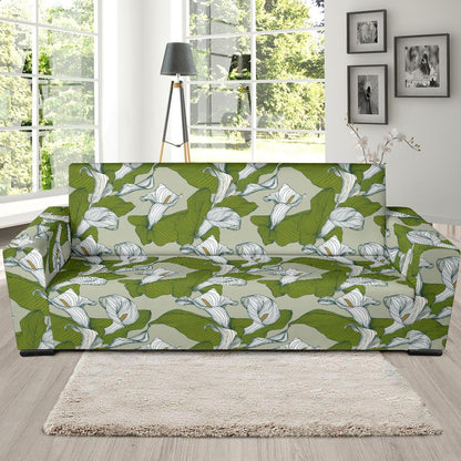 Lily Pattern Print Design LY08 Sofa Slipcover-JORJUNE.COM