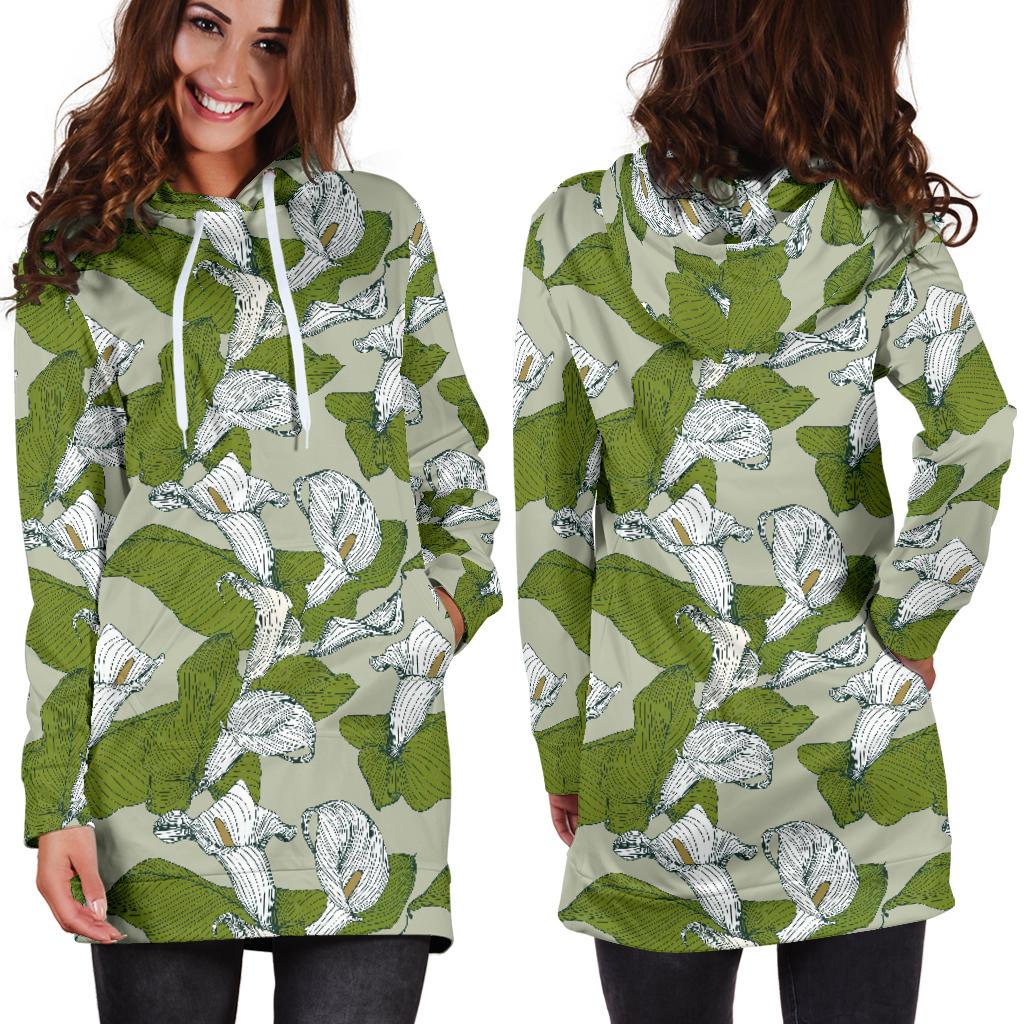 Lily Pattern Print Design LY08 Women Hoodie Dress
