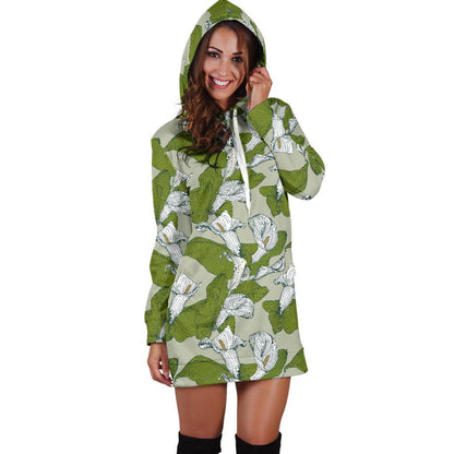 Lily Pattern Print Design LY08 Women Hoodie Dress