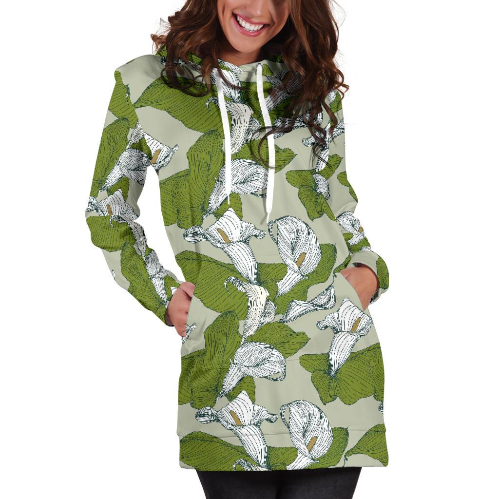Lily Pattern Print Design LY08 Women Hoodie Dress