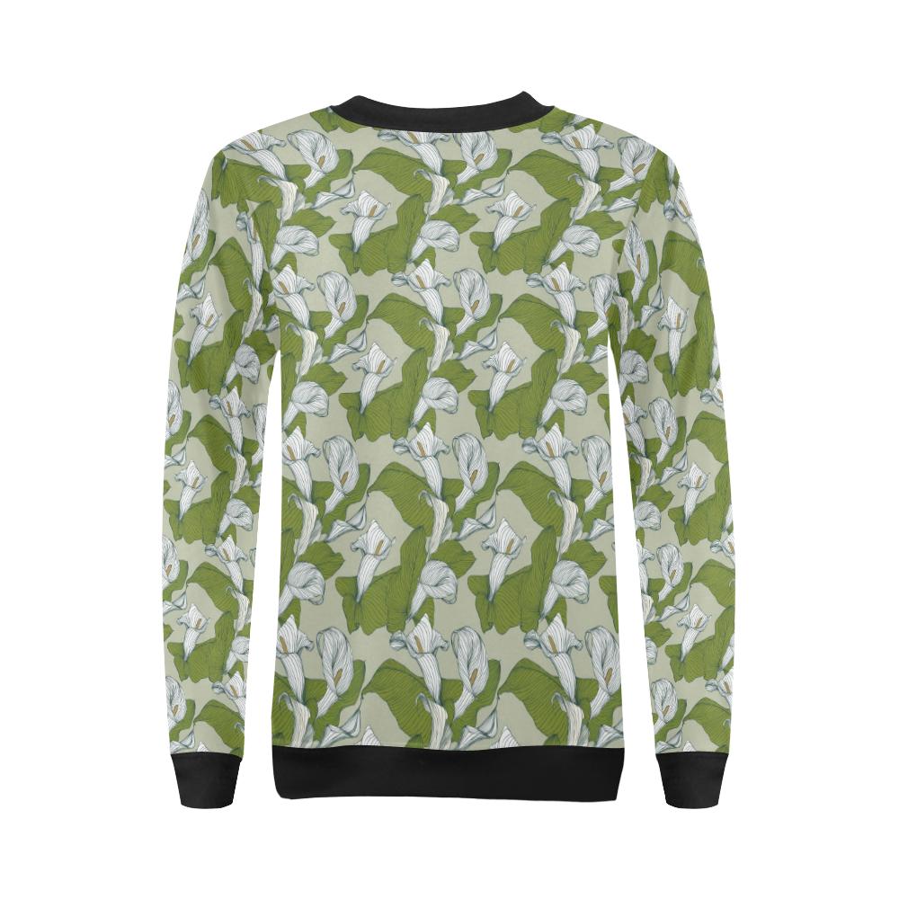 Lily Pattern Print Design LY08 Women Long Sleeve Sweatshirt-JorJune