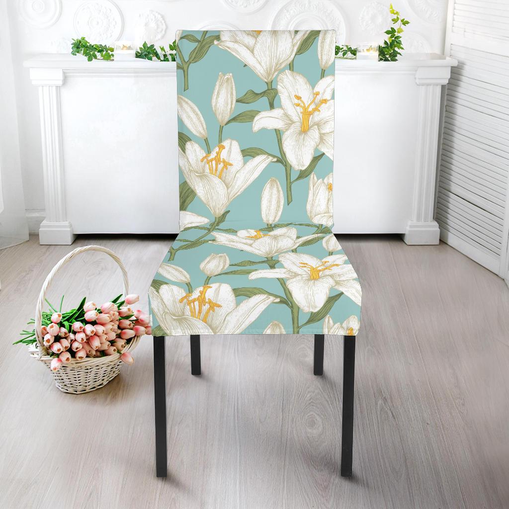 Lily Pattern Print Design LY09 Dining Chair Slipcover-JORJUNE.COM