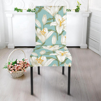 Lily Pattern Print Design LY09 Dining Chair Slipcover-JORJUNE.COM