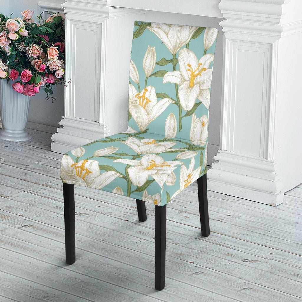 Lily Pattern Print Design LY09 Dining Chair Slipcover-JORJUNE.COM