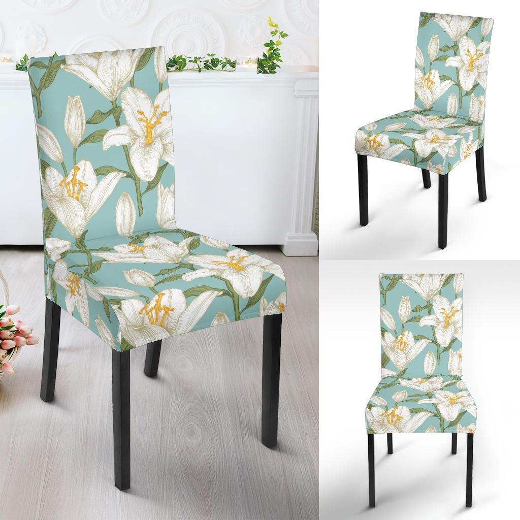 Lily Pattern Print Design LY09 Dining Chair Slipcover-JORJUNE.COM