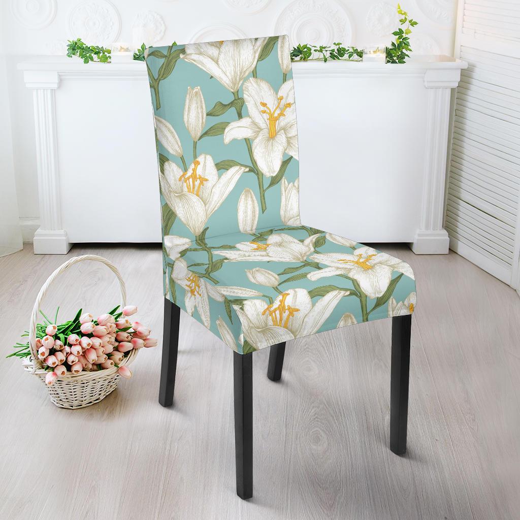 Lily Pattern Print Design LY09 Dining Chair Slipcover-JORJUNE.COM