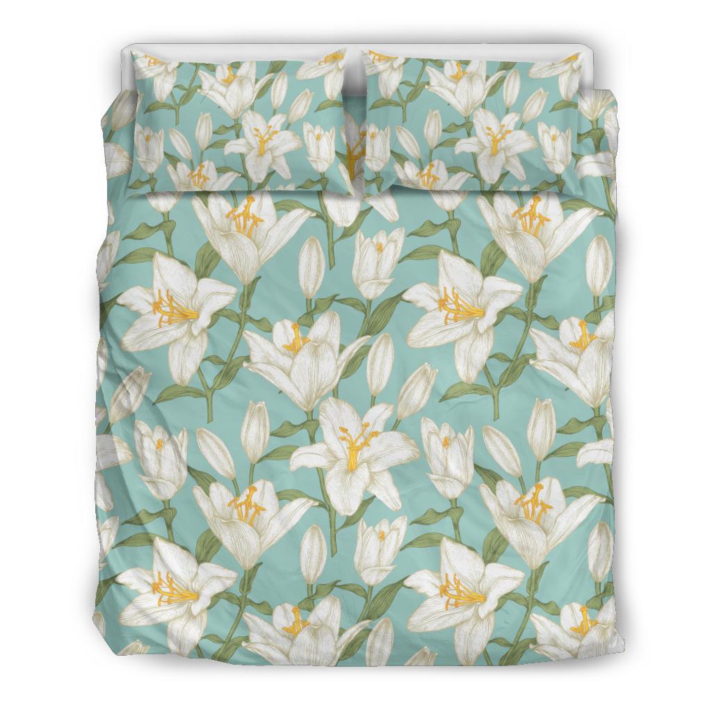 Lily Pattern Print Design LY09 Duvet Cover Bedding Set-JORJUNE.COM