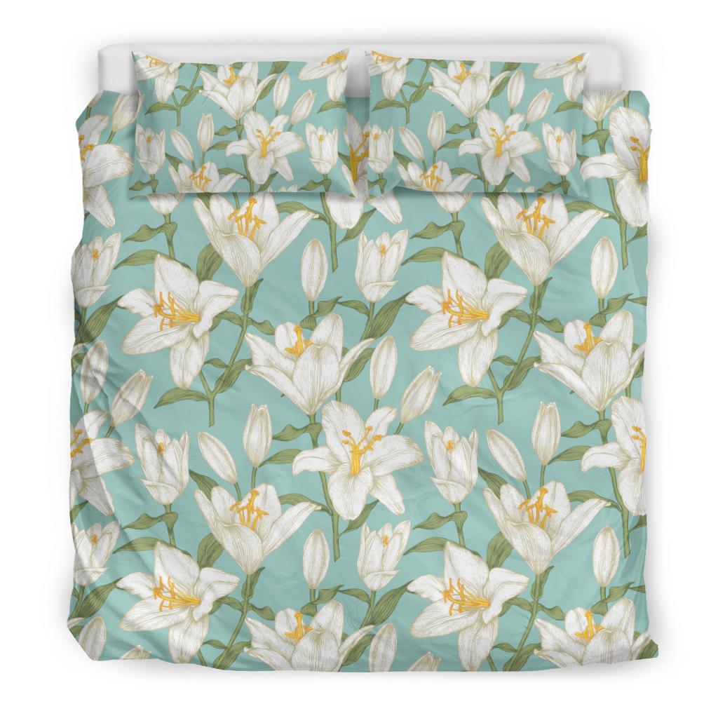 Lily Pattern Print Design LY09 Duvet Cover Bedding Set-JORJUNE.COM