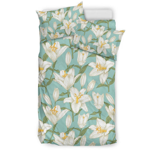 Lily Pattern Print Design LY09 Duvet Cover Bedding Set-JORJUNE.COM