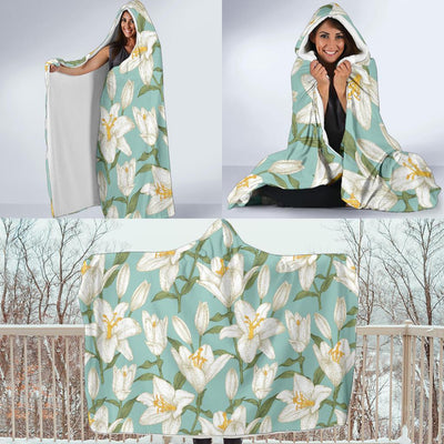 Lily Pattern Print Design LY09 Hooded Blanket-JORJUNE.COM