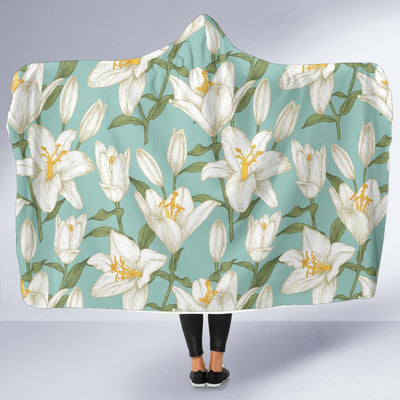 Lily Pattern Print Design LY09 Hooded Blanket-JORJUNE.COM