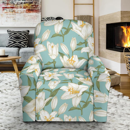 Lily Pattern Print Design LY09 Recliner Slipcover-JORJUNE.COM