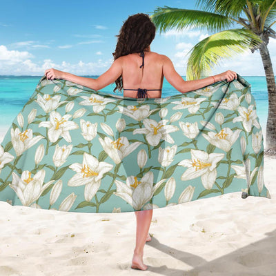 Lily Pattern Print Design LY09 Sarong Pareo Wrap-JORJUNE.COM