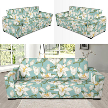 Lily Pattern Print Design LY09 Sofa Slipcover-JORJUNE.COM