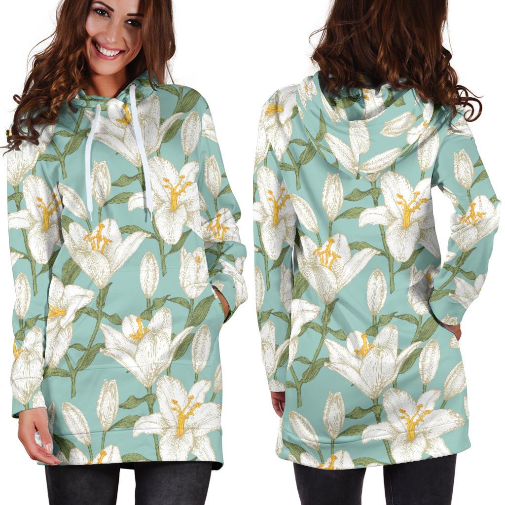 Lily Pattern Print Design LY09 Women Hoodie Dress