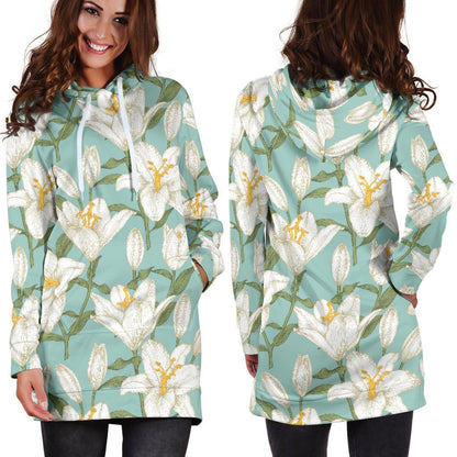 Lily Pattern Print Design LY09 Women Hoodie Dress