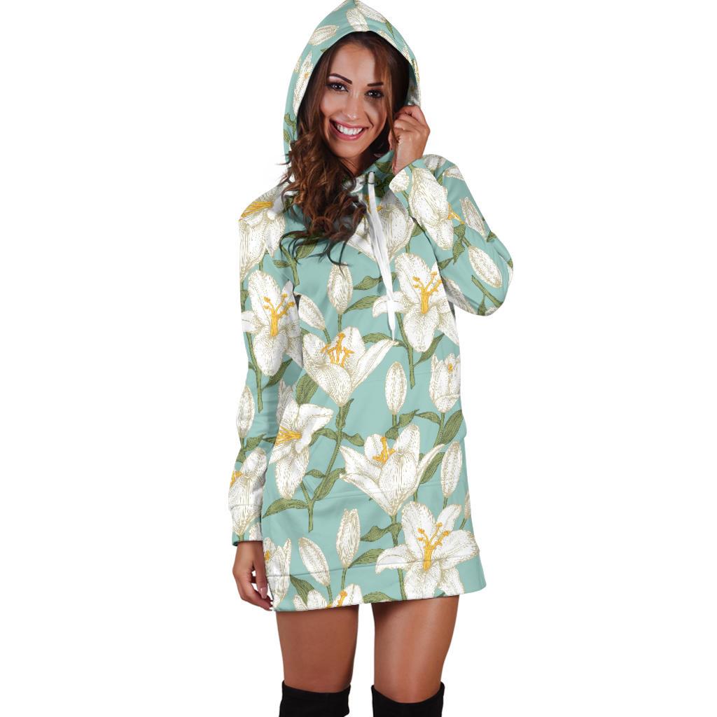 Lily Pattern Print Design LY09 Women Hoodie Dress