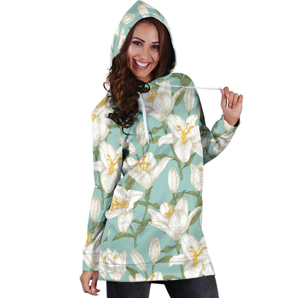 Lily Pattern Print Design LY09 Women Hoodie Dress