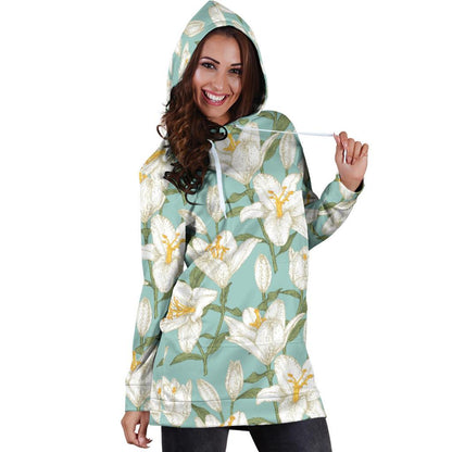 Lily Pattern Print Design LY09 Women Hoodie Dress