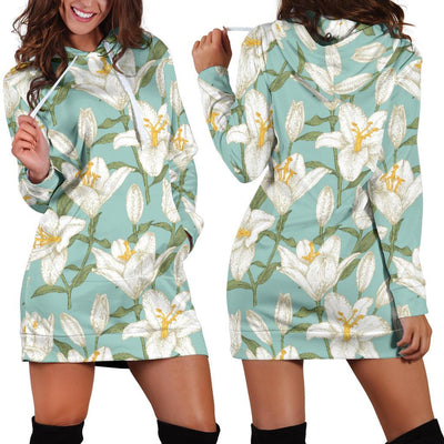 Lily Pattern Print Design LY09 Women Hoodie Dress