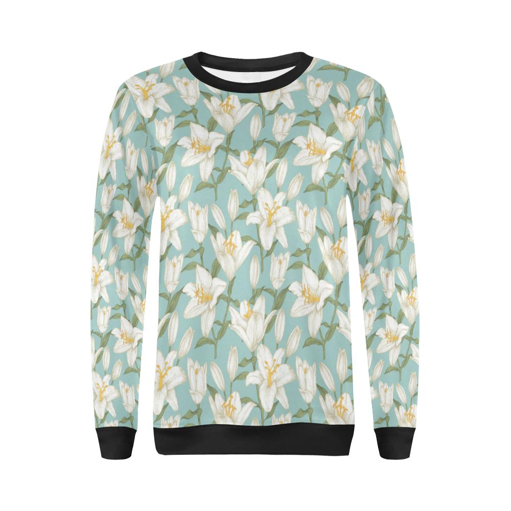 Lily Pattern Print Design LY09 Women Long Sleeve Sweatshirt-JorJune