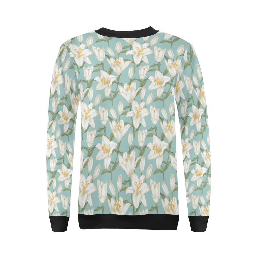 Lily Pattern Print Design LY09 Women Long Sleeve Sweatshirt-JorJune