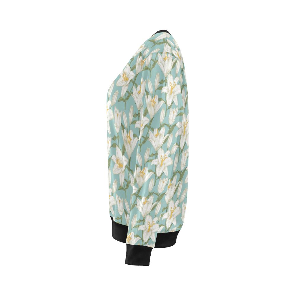 Lily Pattern Print Design LY09 Women Long Sleeve Sweatshirt-JorJune