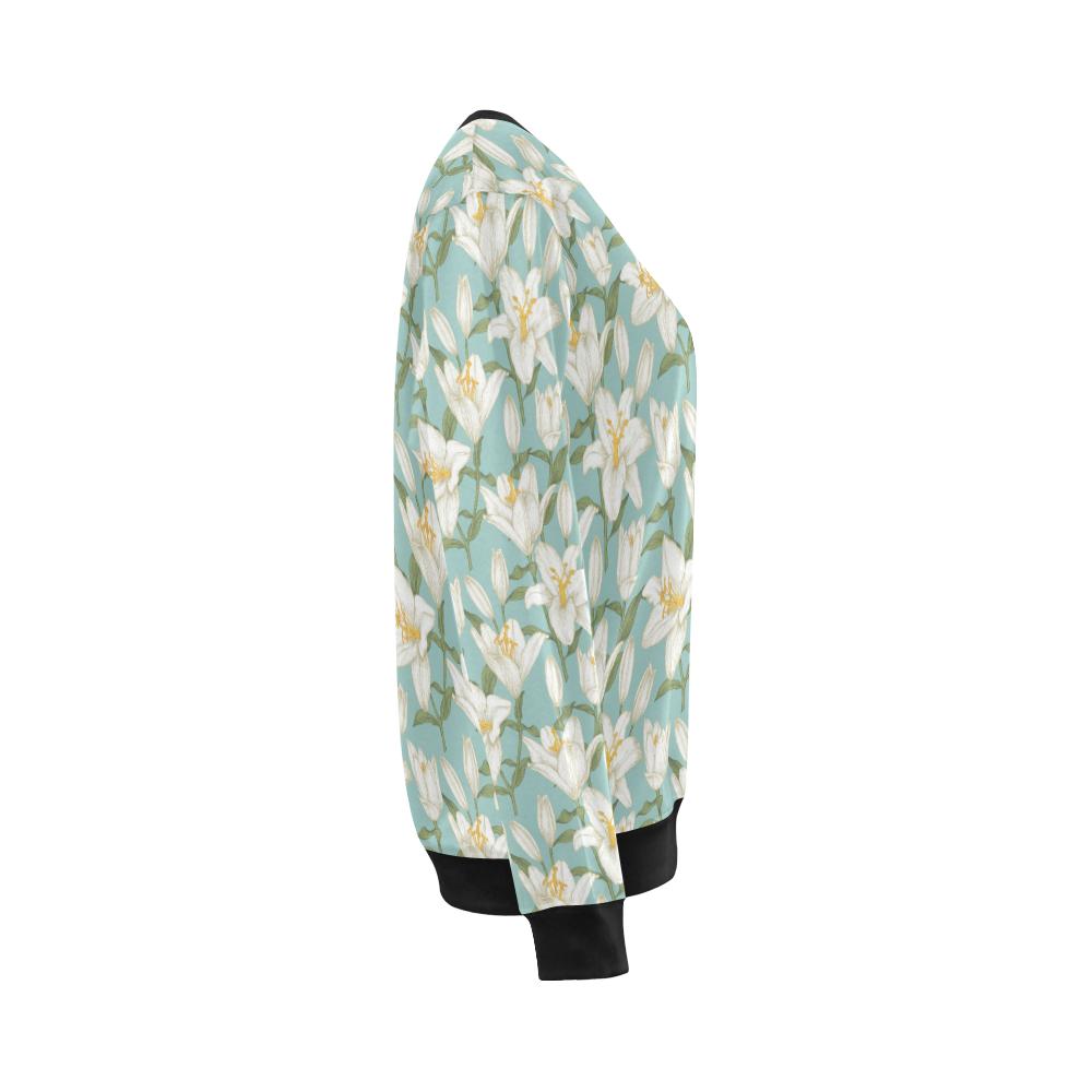 Lily Pattern Print Design LY09 Women Long Sleeve Sweatshirt-JorJune