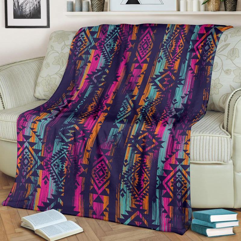 Line Tribal Aztec Fleece Blanket