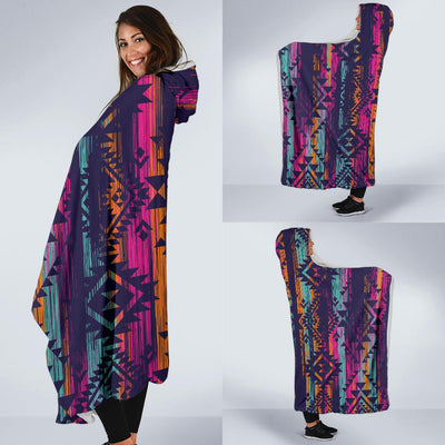 Line Tribal Aztec Hooded Blanket-JORJUNE.COM