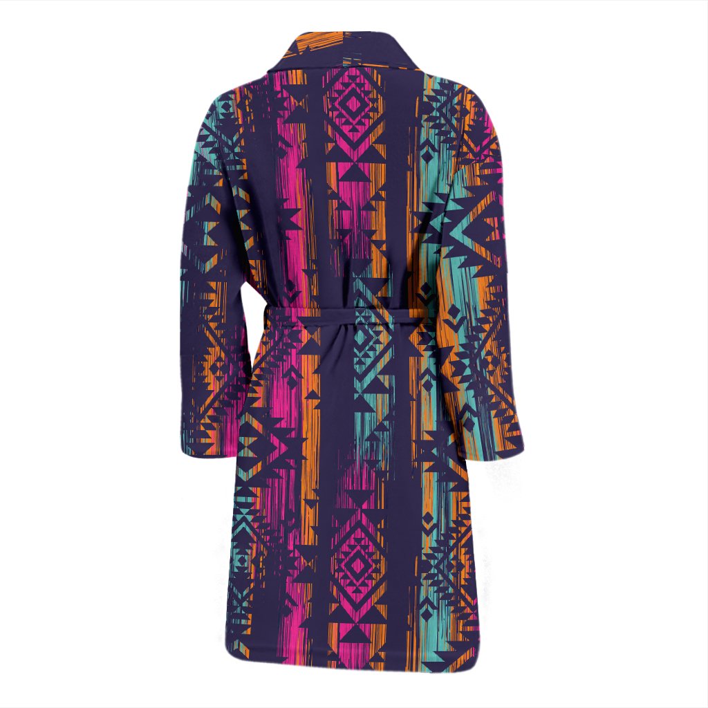 Line Tribal Aztec Men Bath Robe