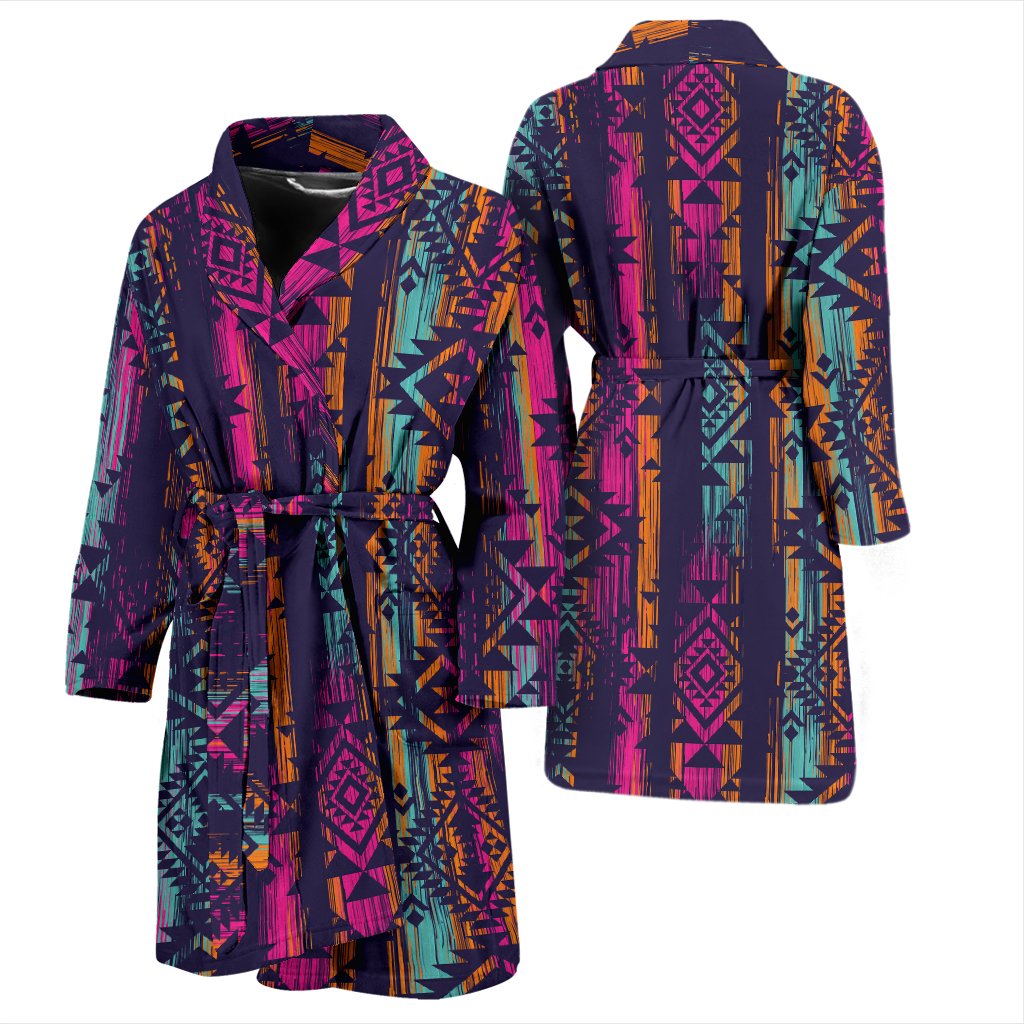 Line Tribal Aztec Men Bath Robe